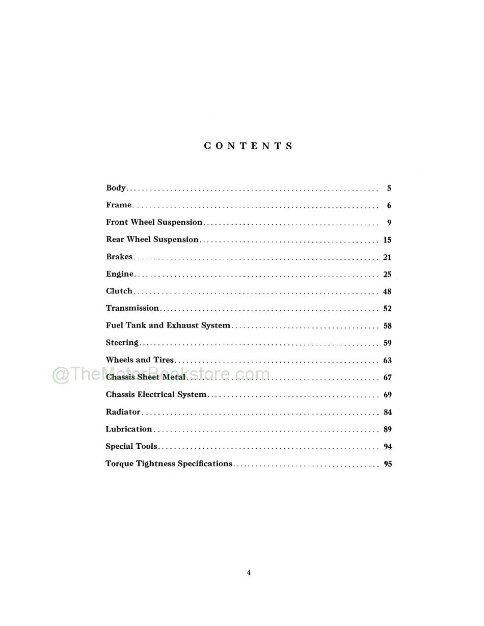 1941 Cadillac Shop Manual - Table of Contents